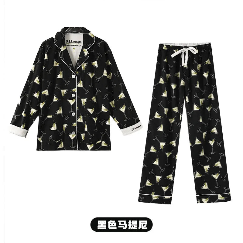 2 Piece Set Pajamas for Women Pj Sets Women 2 Piece Set Outfits 100% Cotton Pajamas for Women Loungwear Set Loose Sleep Homewear