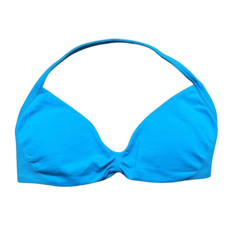 Women's Seamless Halter Sports Bra – High Support, Removable Pads, Gym & Yoga Top