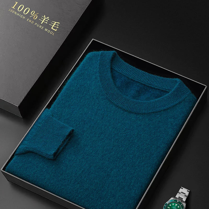Men's Pure Wool Crewneck Sweater
