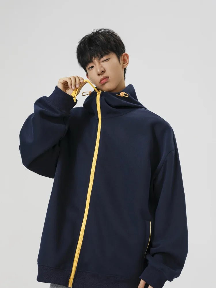 Men's Contrast Zip-Up Heavyweight Hoodie