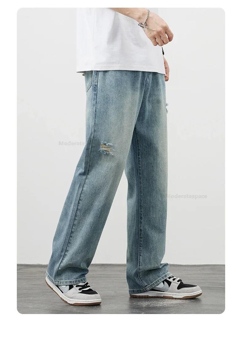 Men's Vintage Baggy Ripped Jeans