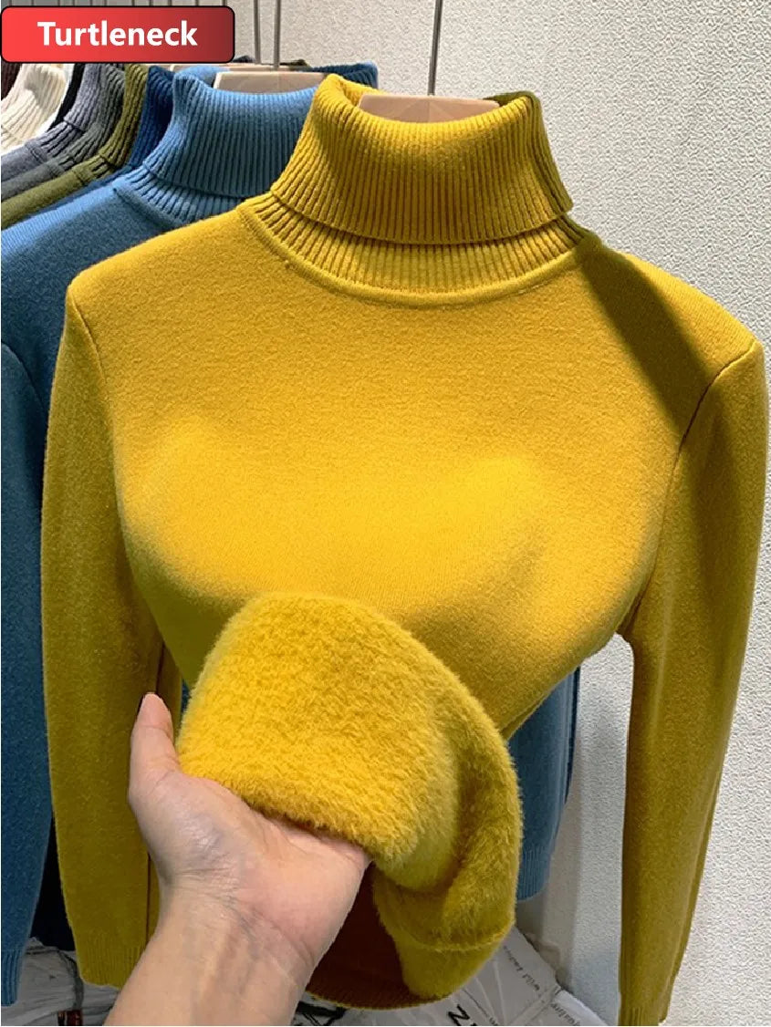 Women's Warm Turtleneck Knit Sweater