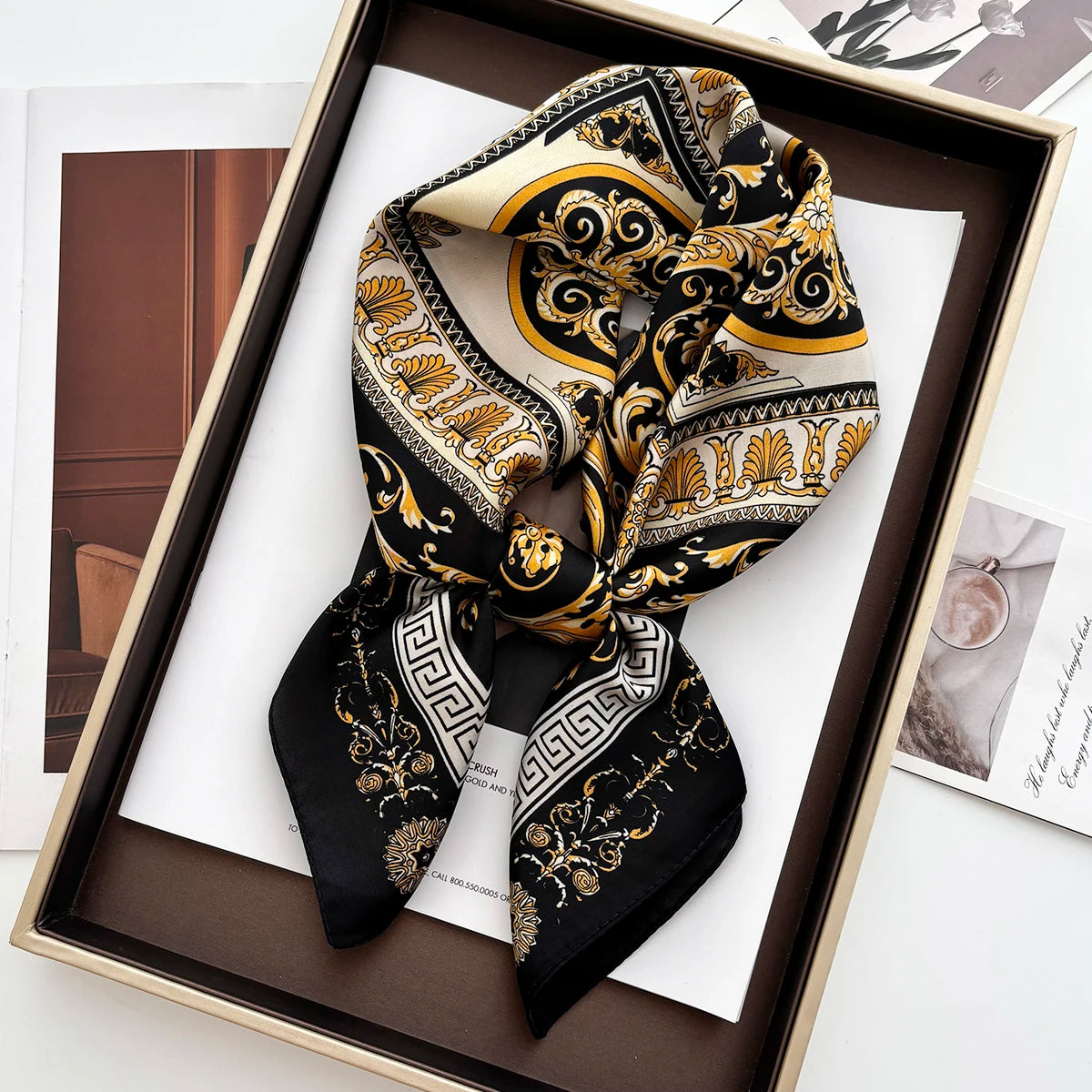 Women's Floral Satin Hair Scarf