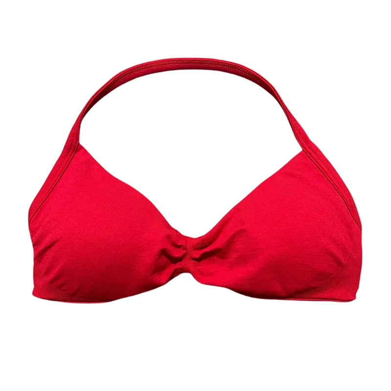 Women's Seamless Halter Sports Bra – High Support, Removable Pads, Gym & Yoga Top