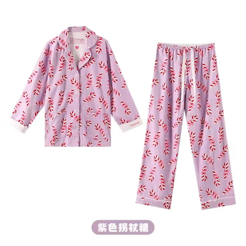 2 Piece Set Pajamas for Women Pj Sets Women 2 Piece Set Outfits 100% Cotton Pajamas for Women Loungwear Set Loose Sleep Homewear