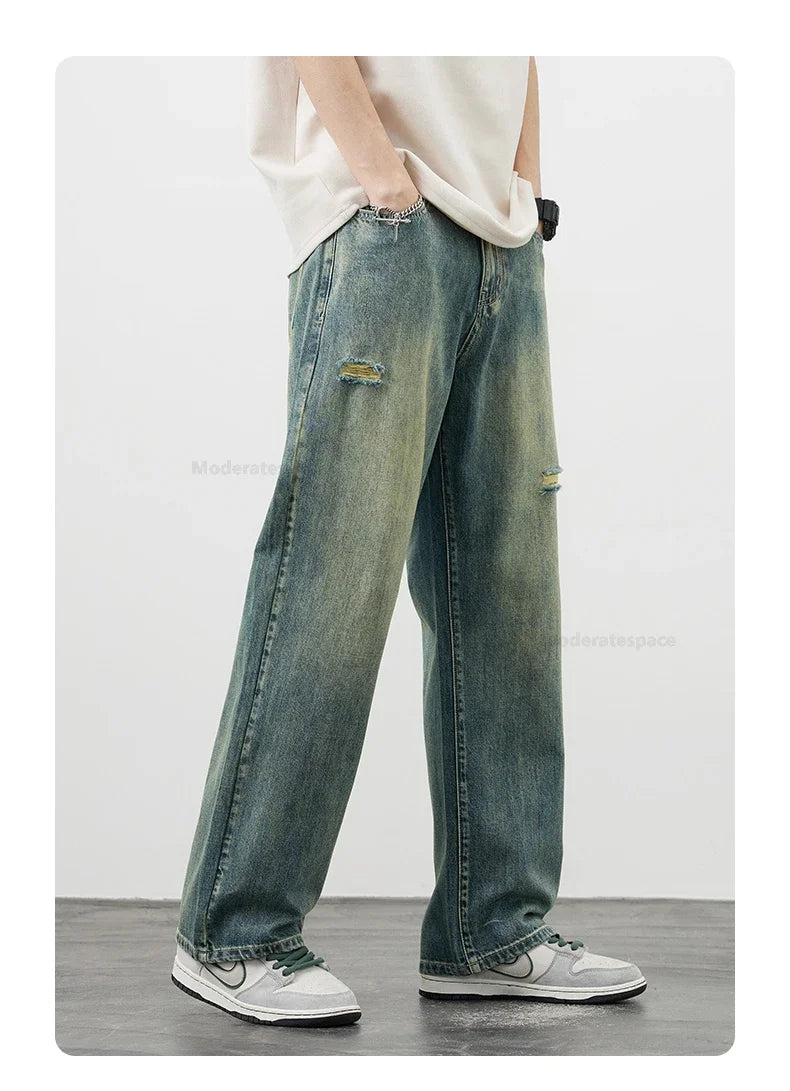 Men's Vintage Baggy Ripped Jeans