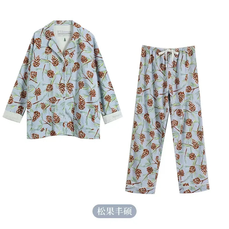 2 Piece Set Pajamas for Women Pj Sets Women 2 Piece Set Outfits 100% Cotton Pajamas for Women Loungwear Set Loose Sleep Homewear