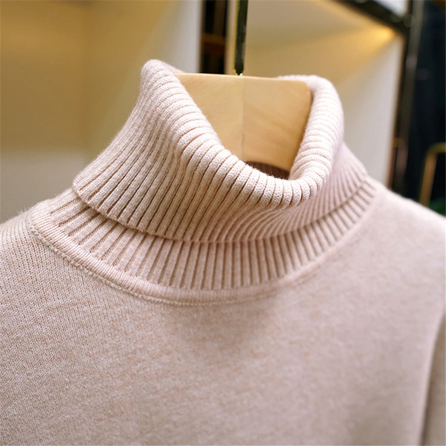 Women's Warm Turtleneck Knit Sweater