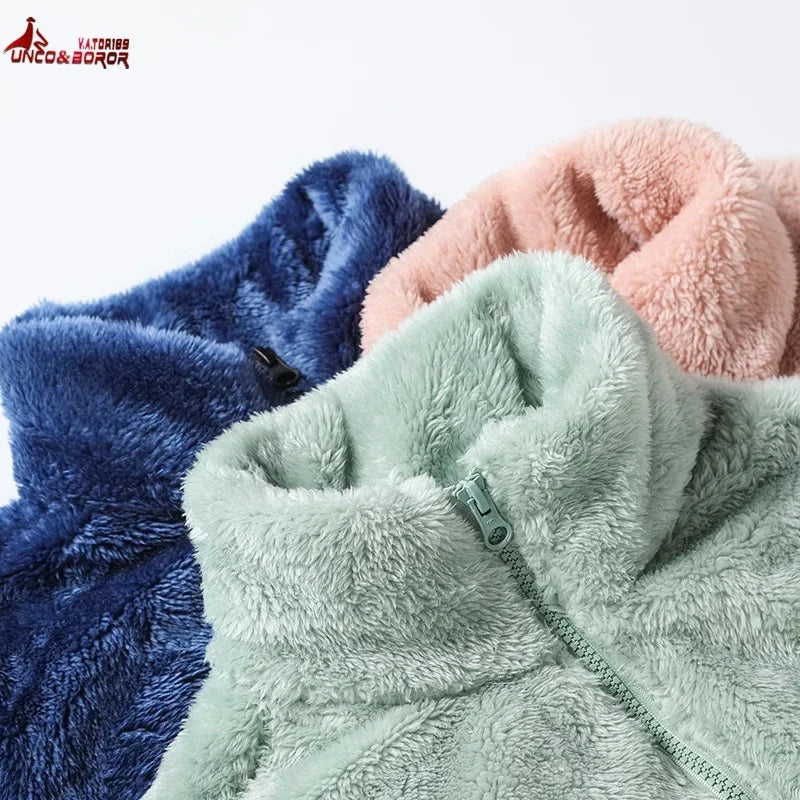Oversized Polar Fleece Zip-Up Hoodie