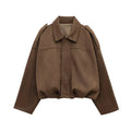 Green Suede Bomber Jacket for Women