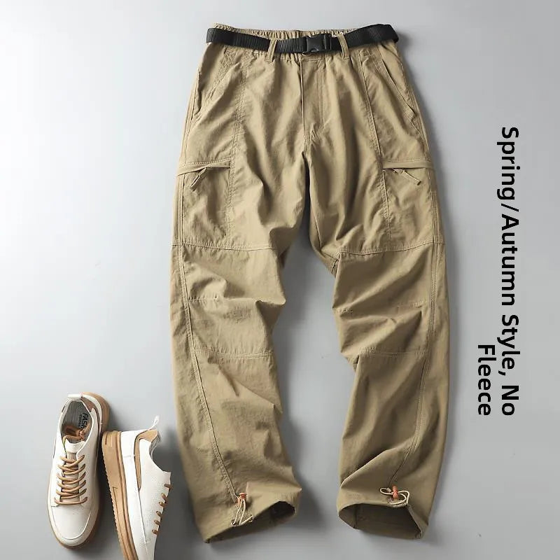 Men's Outdoor Hiking Pants – Fleece Lined, Windproof, Waterproof, Straight Leg