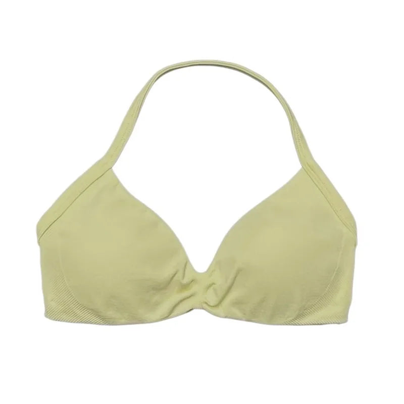 Women's Seamless Halter Sports Bra – High Support, Removable Pads, Gym & Yoga Top