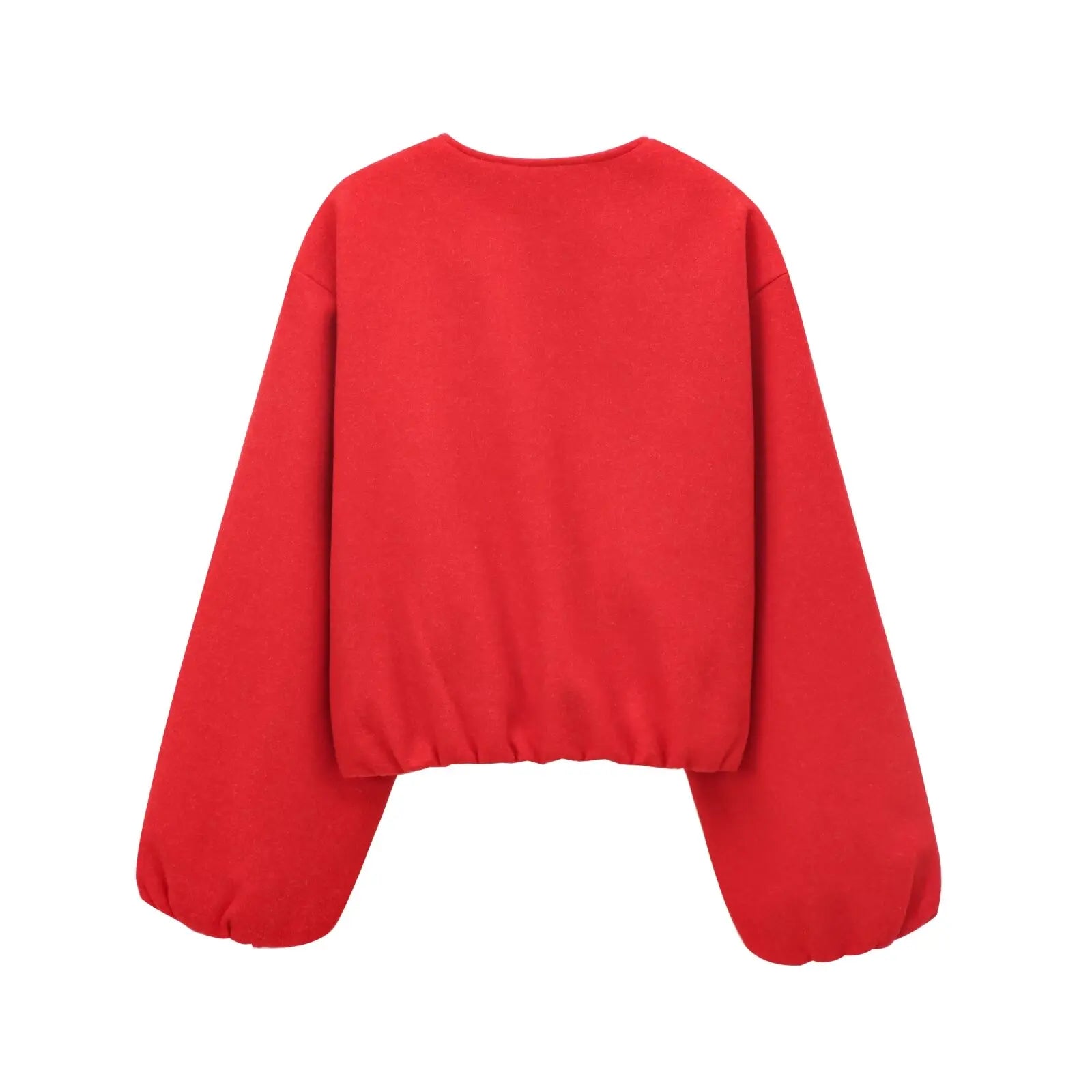 Women's Cropped Bomber Jacket – Zip-Up Long Sleeve Casual Outerwear