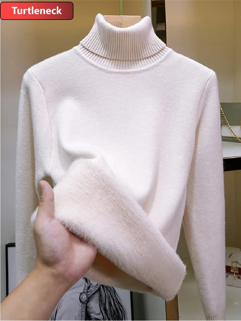 Women's Warm Turtleneck Knit Sweater