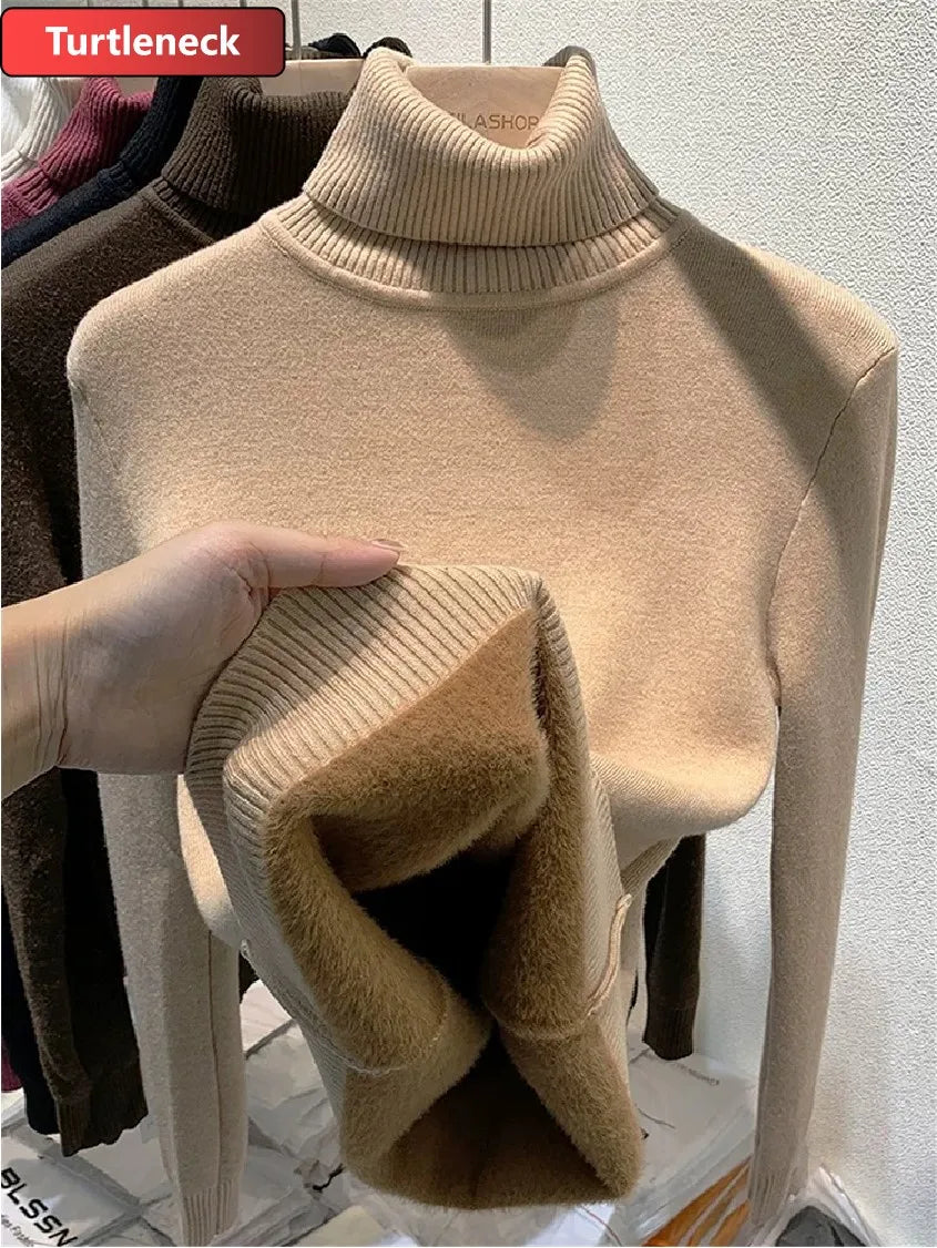Women's Warm Turtleneck Knit Sweater
