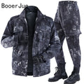 Men's Black Python Pattern Workwear Set