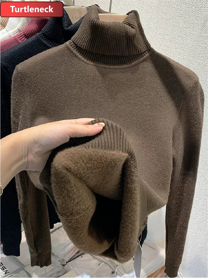 Women's Warm Turtleneck Knit Sweater