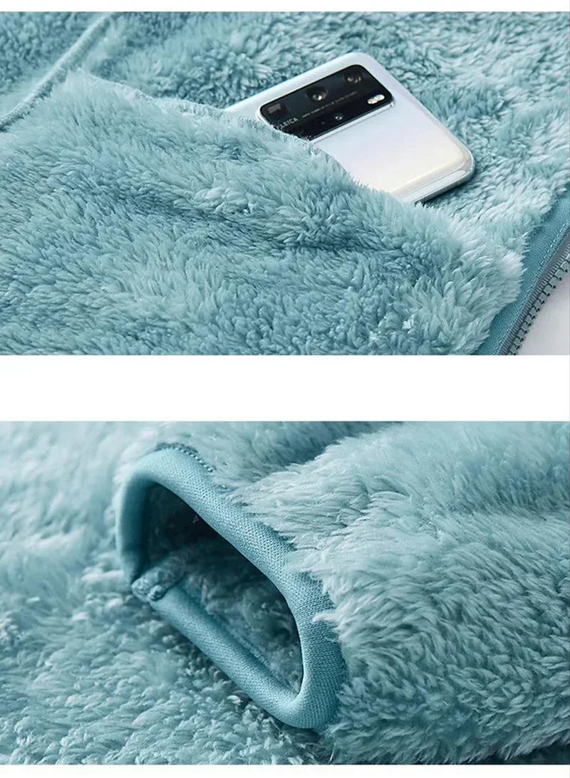 Oversized Polar Fleece Zip-Up Hoodie
