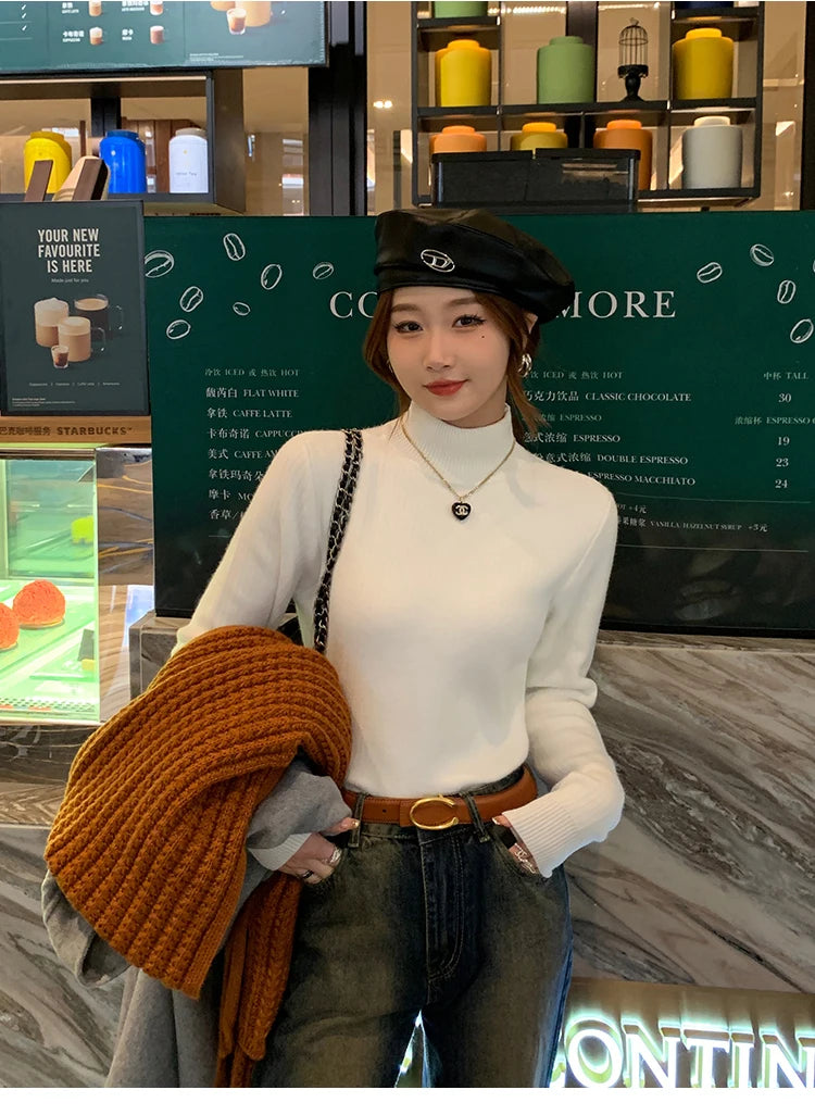 Women's Velvet-Lined Turtleneck Sweater