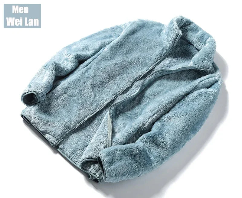 Oversized Polar Fleece Zip-Up Hoodie