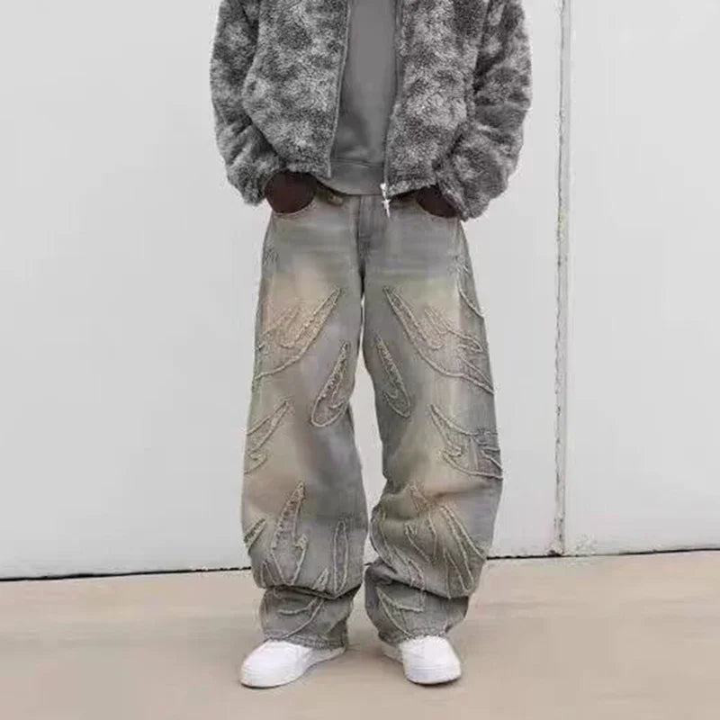 Baggy Graphic Denim Trousers — Streetwear Edition