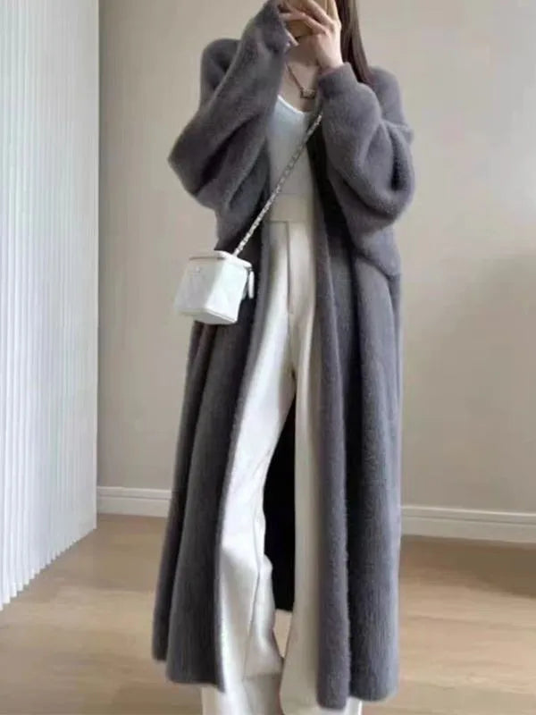 Oversized, Warm, Open Front Winter Sweater Jacket