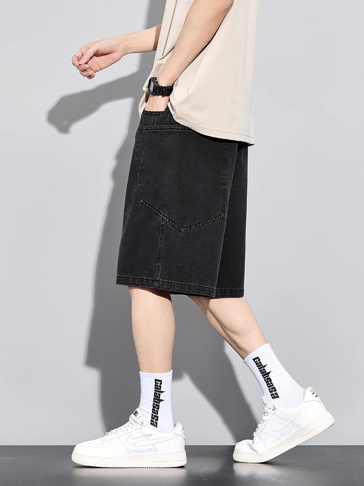 Baggy Denim Cargo Shorts