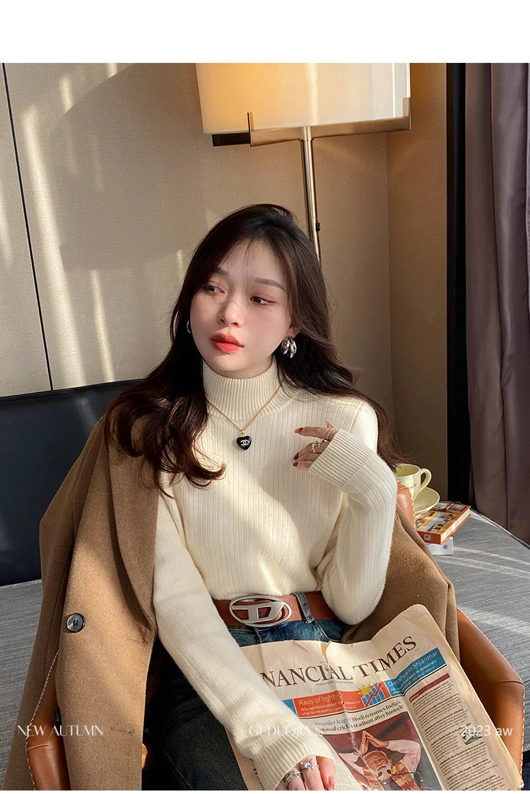 Women's Velvet-Lined Turtleneck Sweater