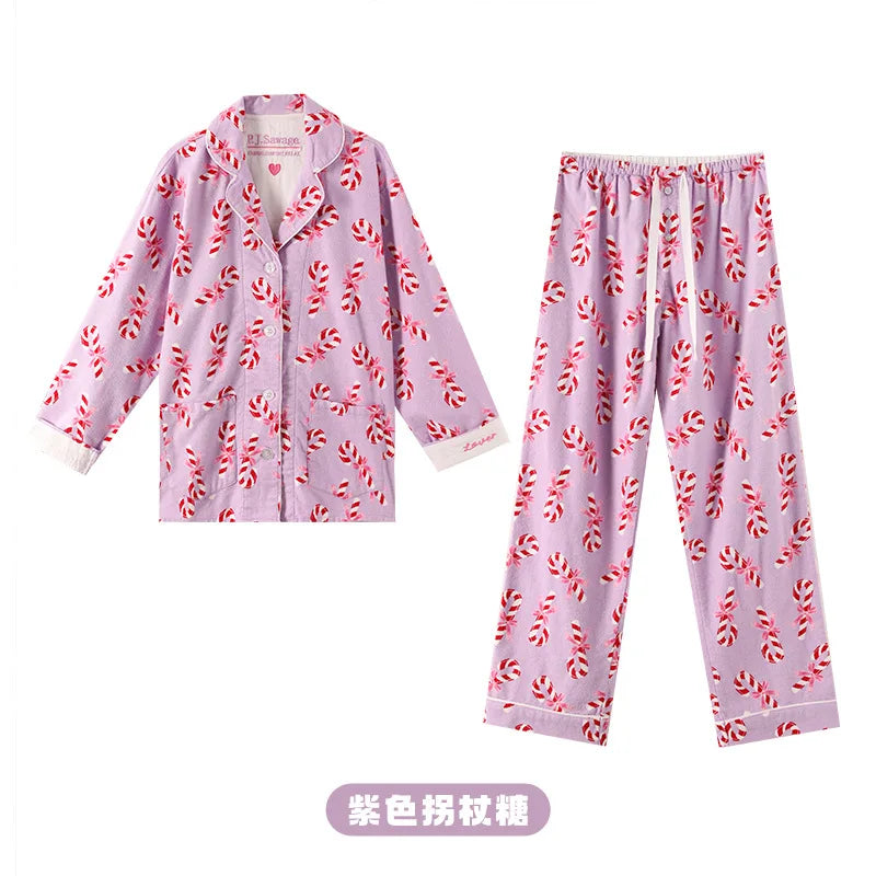 2 Piece Set Pajamas for Women Pj Sets Women 2 Piece Set Outfits 100% Cotton Pajamas for Women Loungwear Set Loose Sleep Homewear