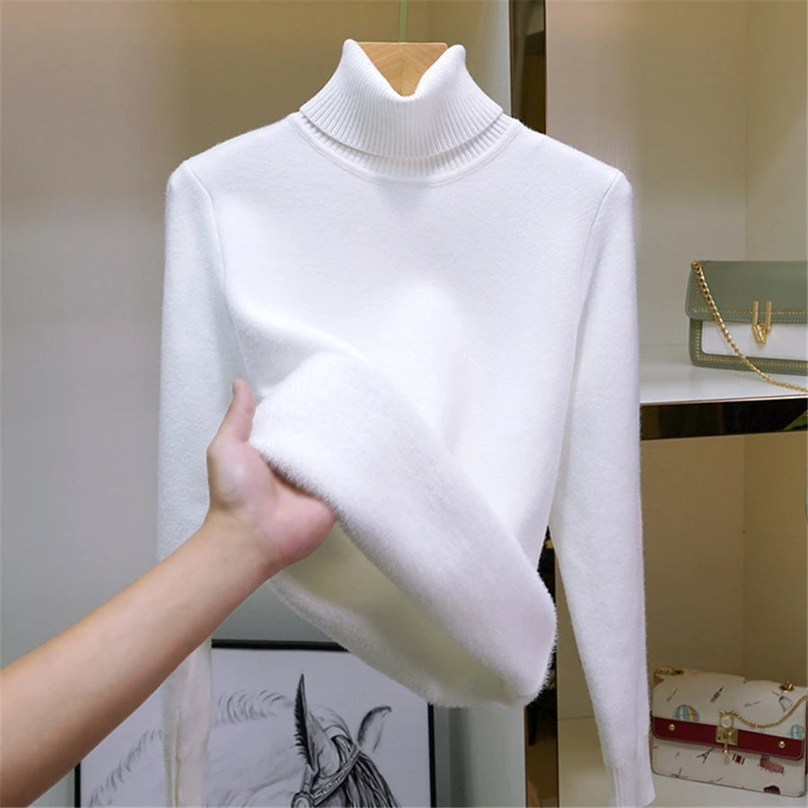 Women's Warm Turtleneck Knit Sweater