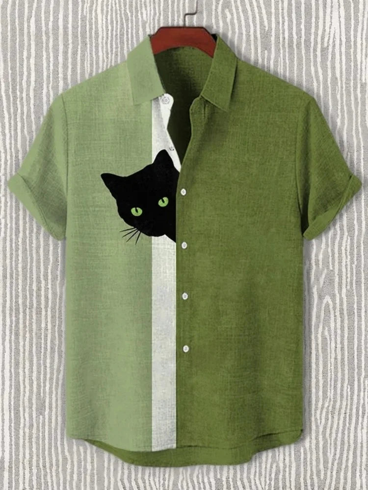 Men's Black Cat Graphic T-Shirt