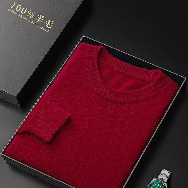 Men's Pure Wool Crewneck Sweater