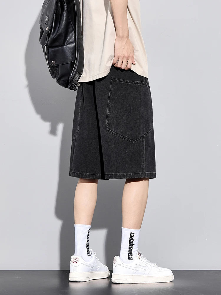 Baggy Denim Cargo Shorts