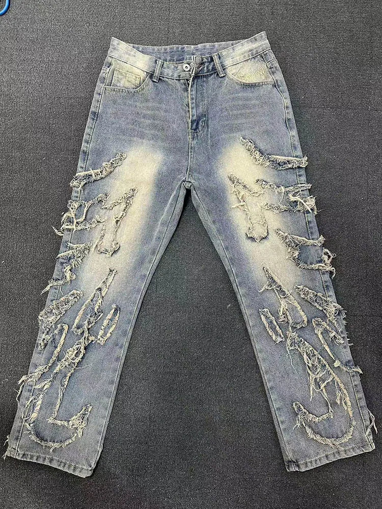 Baggy Graphic Denim Trousers — Streetwear Edition