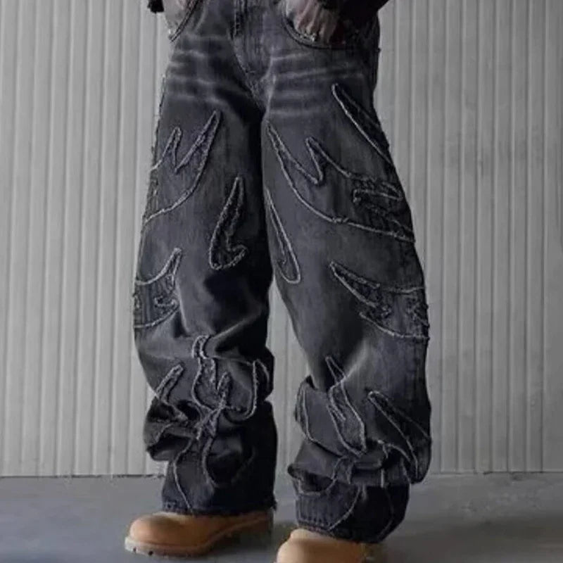 Baggy Graphic Denim Trousers — Streetwear Edition