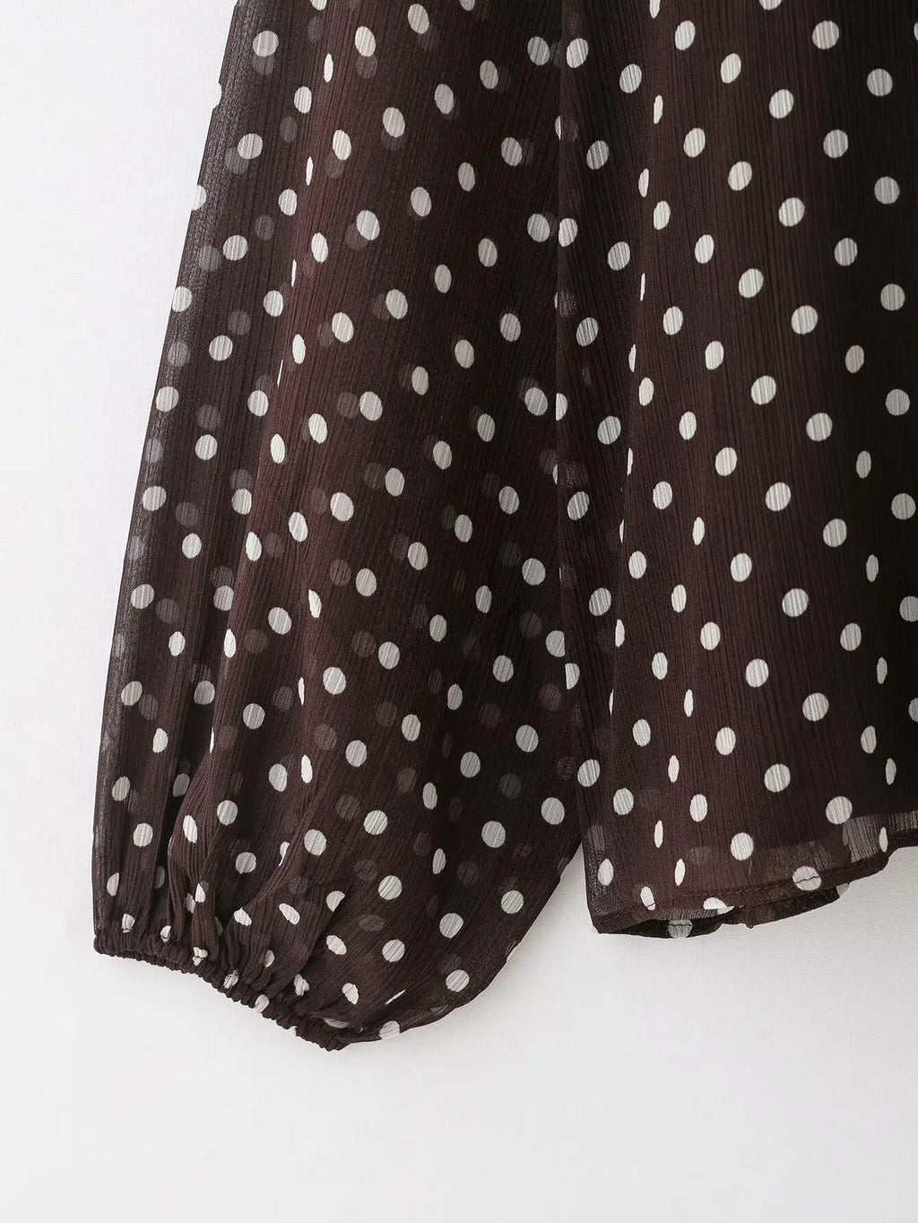 Women's Polka Dot Blouse – Long Sleeve Bow-Tie Neck Elegant Shirt