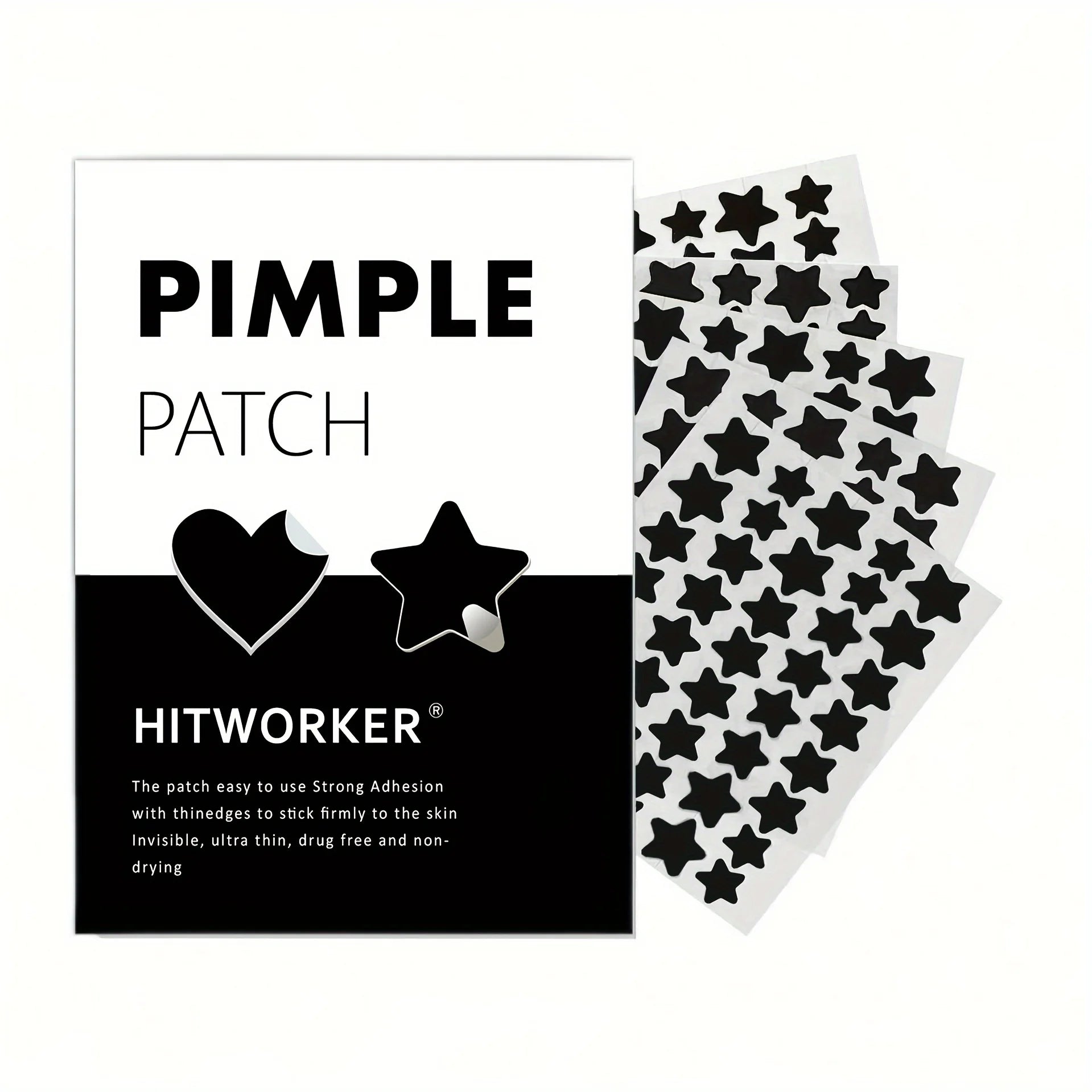 Black Heart Hydrocolloid Pimple Patches (200 PCS)
