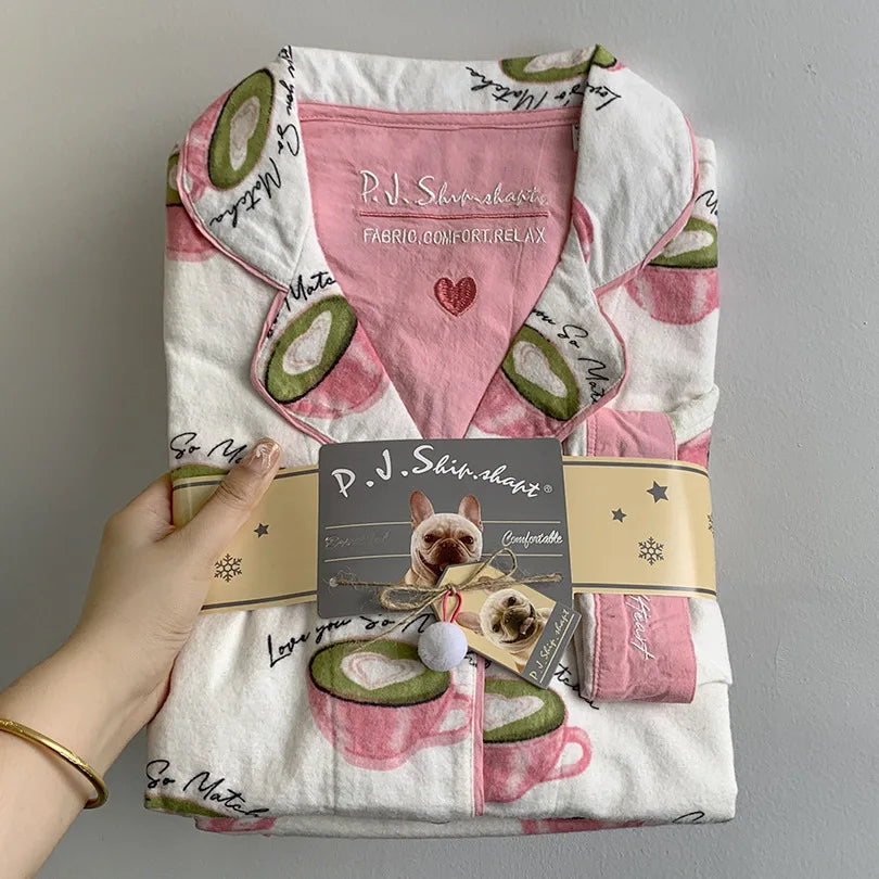 2 Piece Set Pajamas for Women Pj Sets Women 2 Piece Set Outfits 100% Cotton Pajamas for Women Loungwear Set Loose Sleep Homewear
