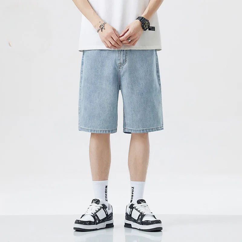 Men's Wide Leg Denim Shorts