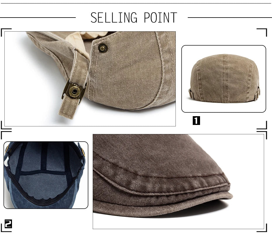 Unisex Vintage Cotton Beret