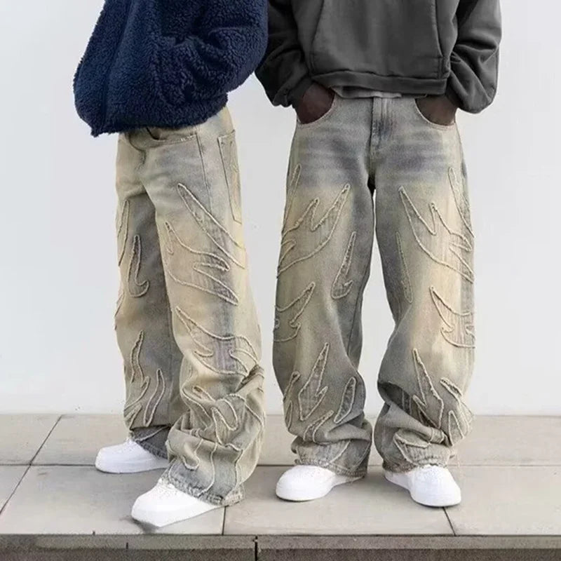 Baggy Graphic Denim Trousers — Streetwear Edition