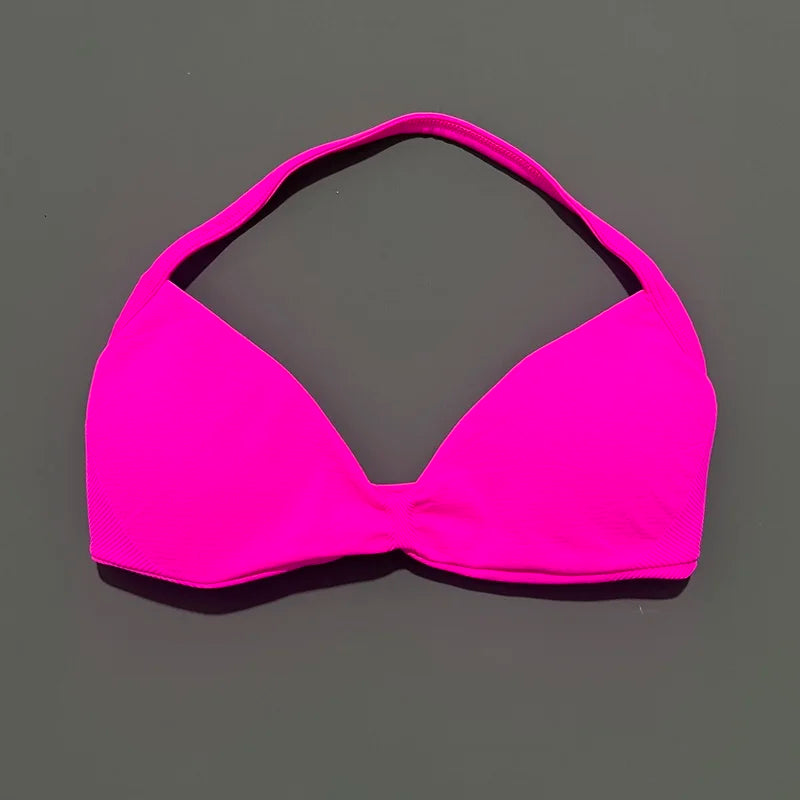 Women's Seamless Halter Sports Bra – High Support, Removable Pads, Gym & Yoga Top