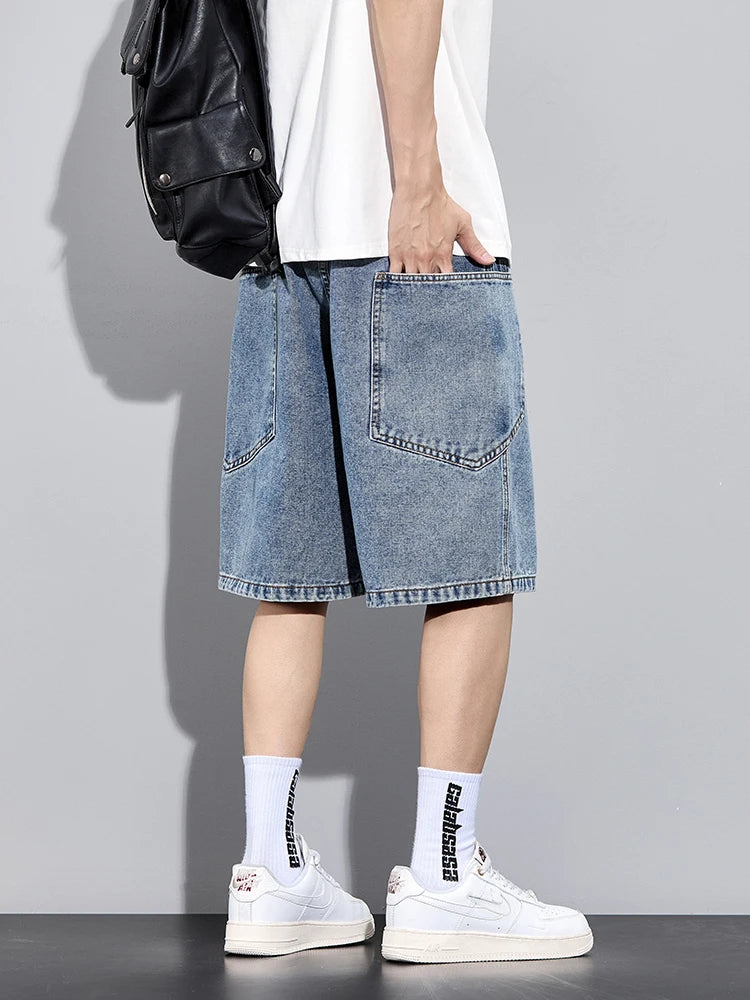 Baggy Denim Cargo Shorts