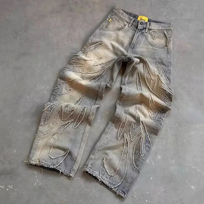 Baggy Graphic Denim Trousers — Streetwear Edition
