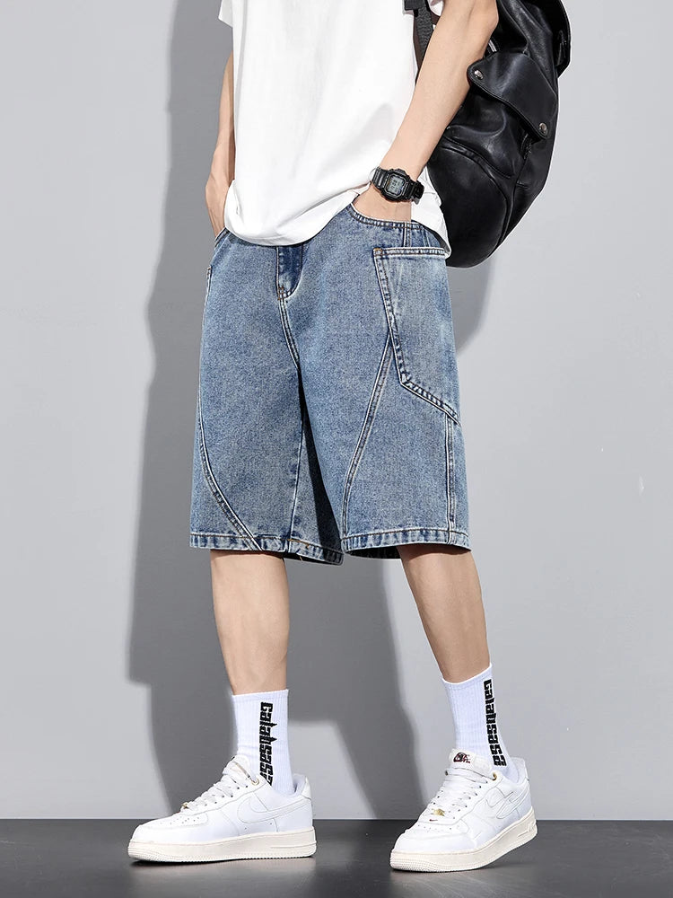 Baggy Denim Cargo Shorts