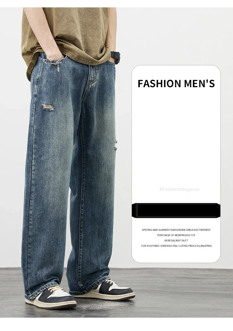 Men's Vintage Baggy Ripped Jeans