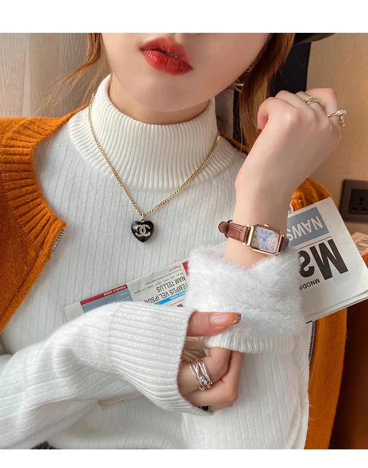 Women's Velvet-Lined Turtleneck Sweater