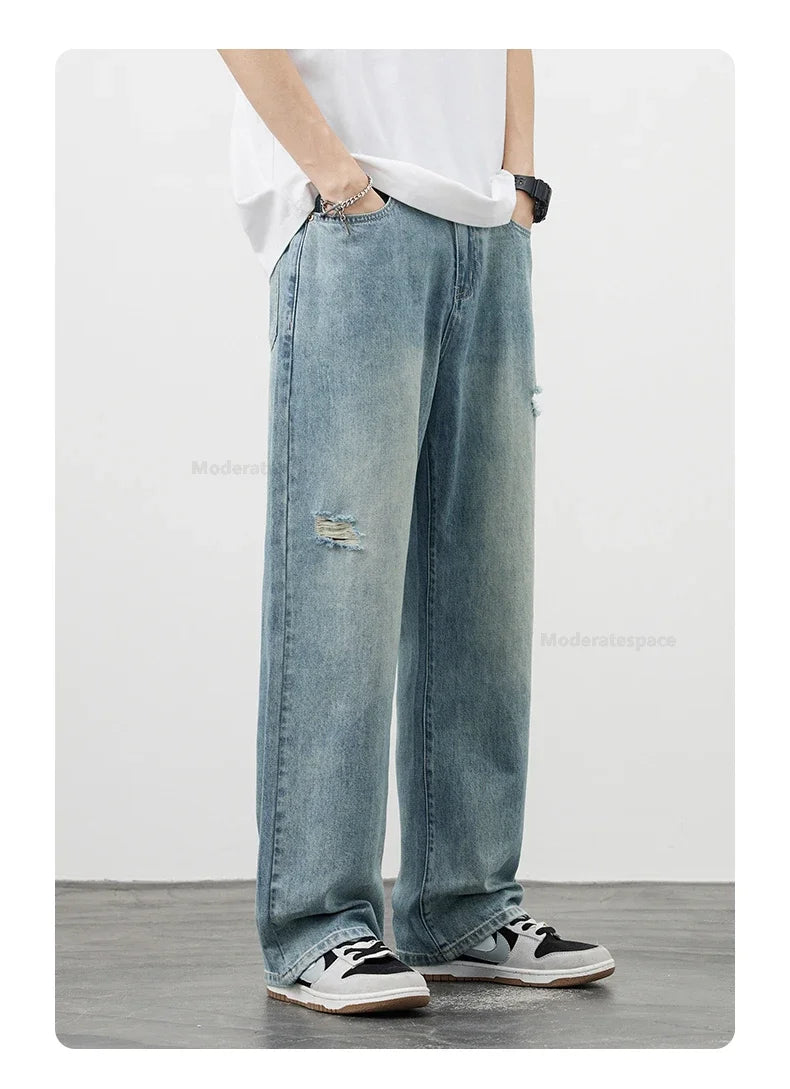 Men's Vintage Baggy Ripped Jeans