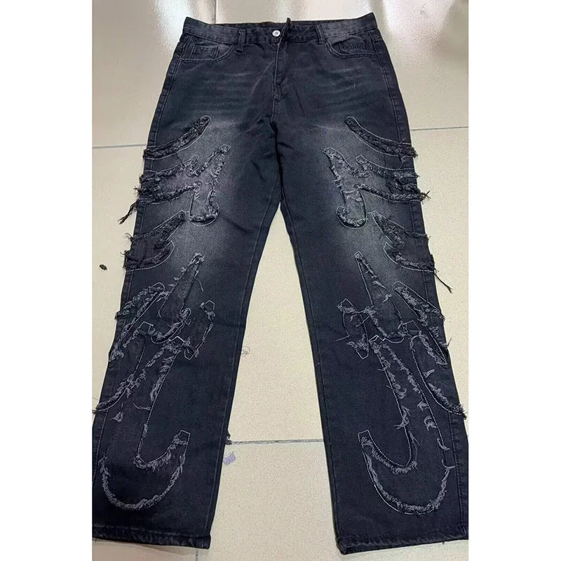 Baggy Graphic Denim Trousers — Streetwear Edition