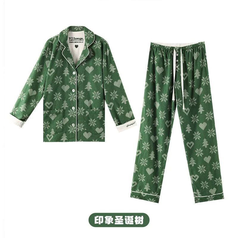 2 Piece Set Pajamas for Women Pj Sets Women 2 Piece Set Outfits 100% Cotton Pajamas for Women Loungwear Set Loose Sleep Homewear